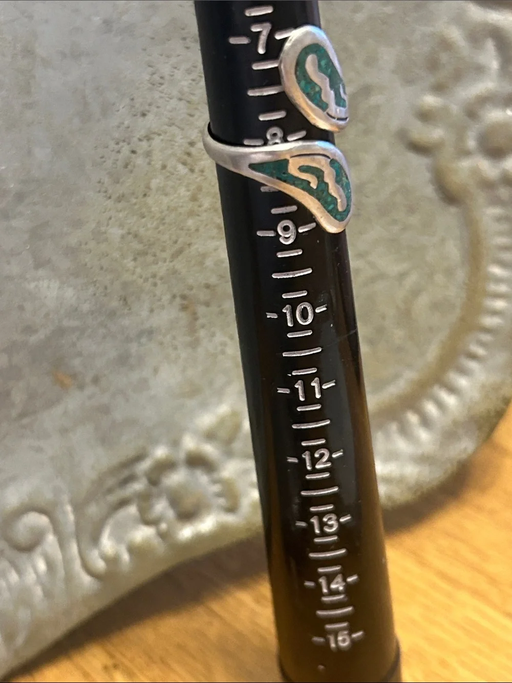 Sterling Silver Turquoise Inlay Wrap Bypass Ring - Women's Green Stone Jewelry